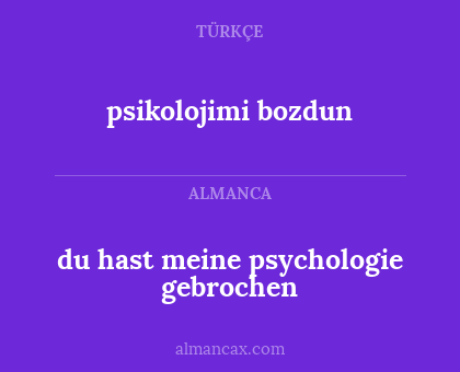 psikolojimi bozdun - du hast meine psychologie gebrochen