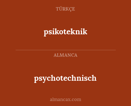 psychotechnisch - psikoteknik