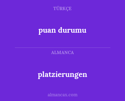 puan durumu - platzierungen