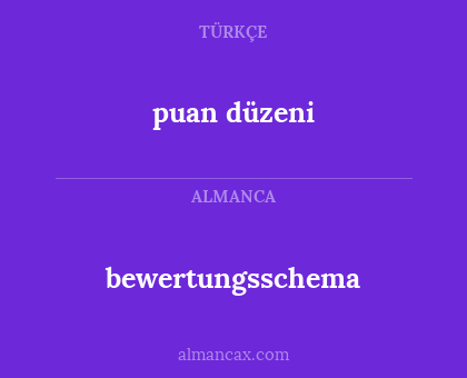 puan düzeni - bewertungsschema