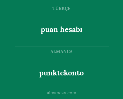 punktekonto - puan hesabı