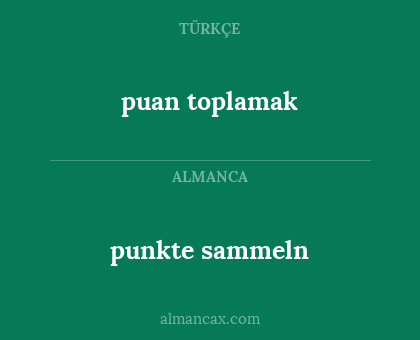 punkte sammeln - puan toplamak