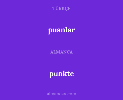 punkte - puanlar