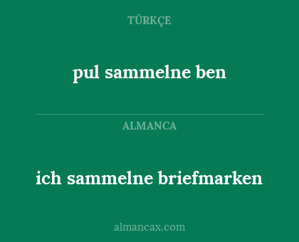 ich sammelne briefmarken - pul sammelne ben
