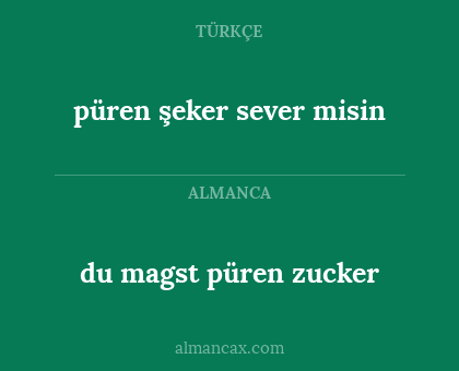 püren şeker sever misin - du magst püren zucker