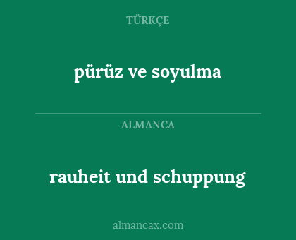 pürüz ve soyulma - rauheit und schuppung