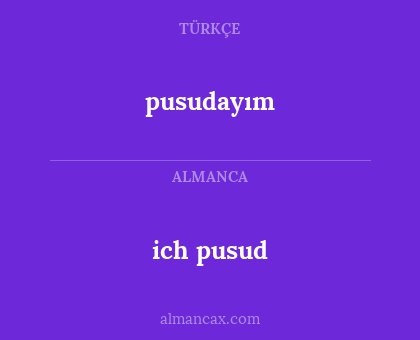 pusudayım - ich pusud