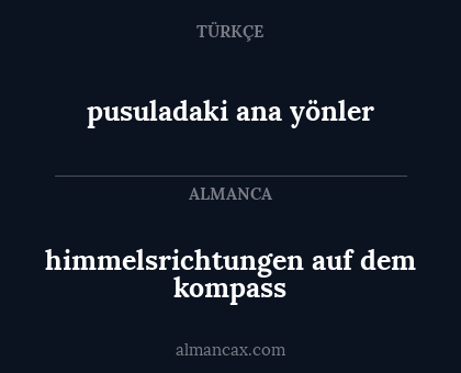pusuladaki ana yönler - himmelsrichtungen auf dem kompass