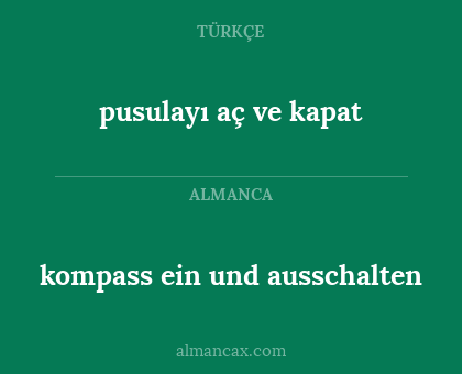 kompass ein und ausschalten - pusulayı aç ve kapat