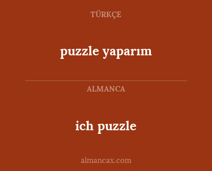 puzzle yaparım - ich puzzle