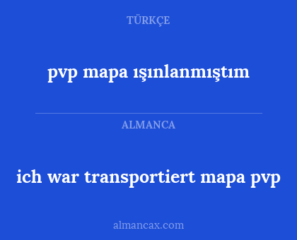 pvp mapa ışınlanmıştım - ich war transportiert mapa pvp