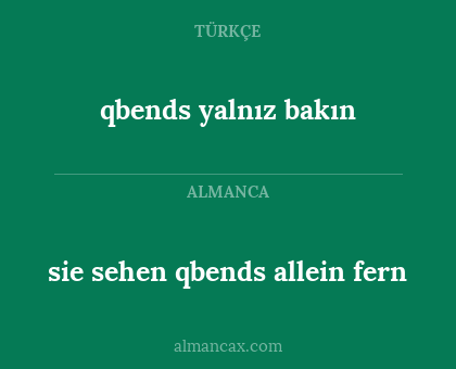 sie sehen qbends allein fern - qbends yalnız bakın