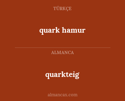 quark hamur - quarkteig