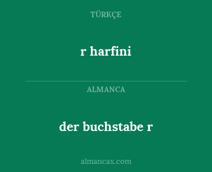 der buchstabe r - r harfini
