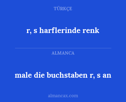 r, s harflerinde renk - male die buchstaben r, s an