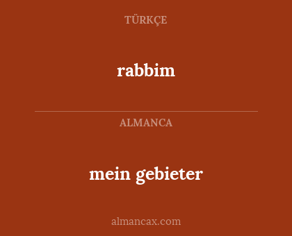 rabbim - mein gebieter