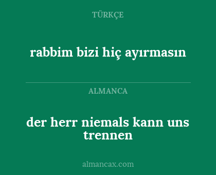 der herr niemals kann uns trennen - rabbim bizi hiç ayırmasın