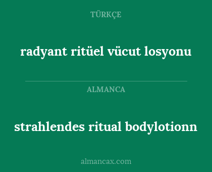 radyant ritüel vücut losyonu - strahlendes ritual bodylotionn