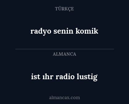 radyo senin komik - ist ıhr radio lustig