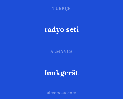 radyo seti - funkgerät