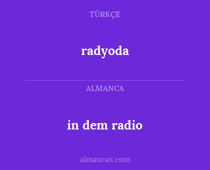 in dem radio - radyoda