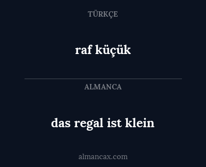 das regal ist klein - raf küçük
