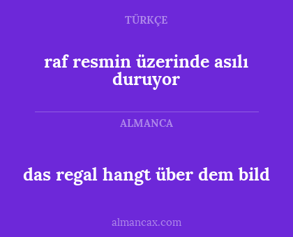 raf resmin üzerinde asılı duruyor - das regal hangt über dem bild