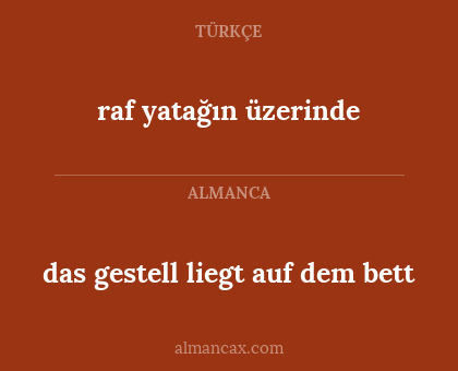 das gestell liegt auf dem bett - raf yatağın üzerinde