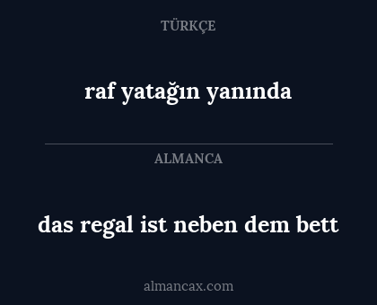 das regal ist neben dem bett - raf yatağın yanında