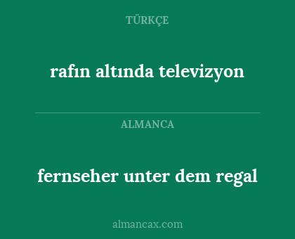 rafın altında televizyon - fernseher unter dem regal