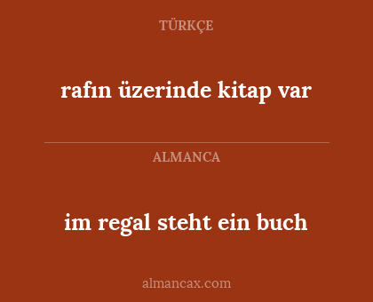 im regal steht ein buch - rafın üzerinde kitap var