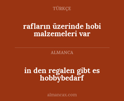 in den regalen gibt es hobbybedarf - rafların üzerinde hobi malzemeleri var