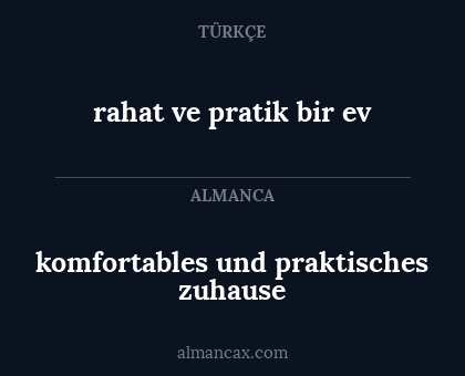 komfortables und praktisches zuhause - rahat ve pratik bir ev