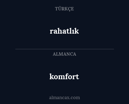 rahatlık - komfort