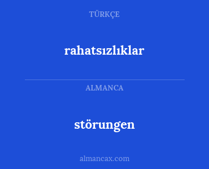 störungen - rahatsızlıklar