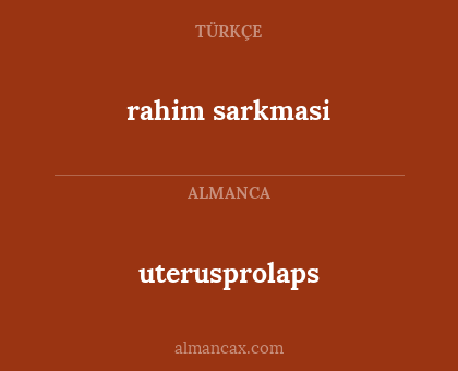 uterusprolaps - rahim sarkmasi
