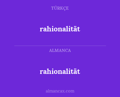 rahionalität - rahionalität