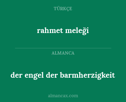 der engel der barmherzigkeit - rahmet meleği