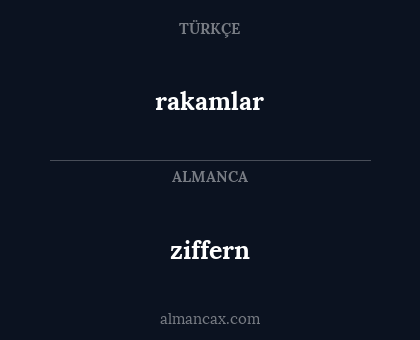 ziffern - rakamlar