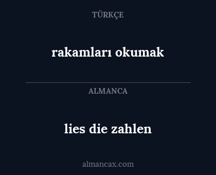 rakamları okumak - lies die zahlen