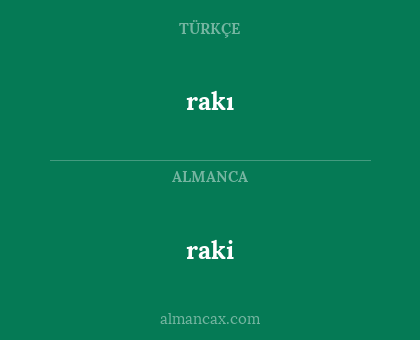 raki - rakı