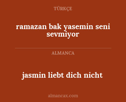 jasmin liebt dich nicht - ramazan bak yasemin seni sevmiyor
