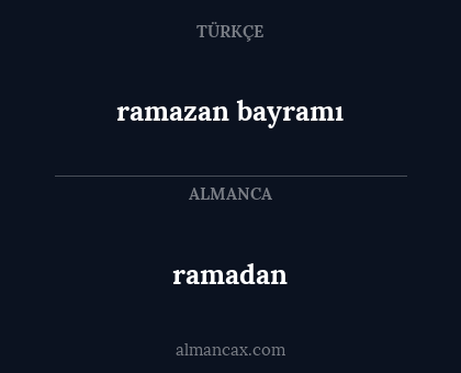 ramadan - ramazan bayramı