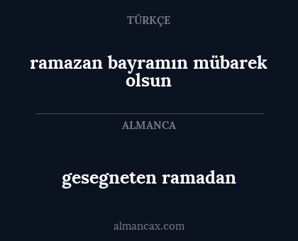 ramazan bayramın mübarek olsun - gesegneten ramadan