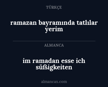 im ramadan esse ich süßigkeiten - ramazan bayramında tatlılar yerim