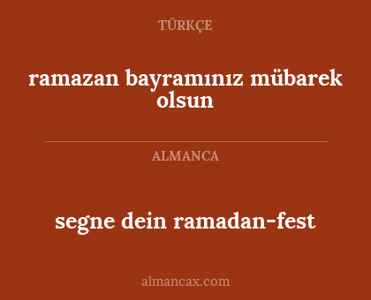 ramazan bayramınız mübarek olsun - segne dein ramadan-fest