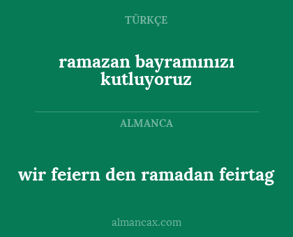wir feiern den ramadan feirtag - ramazan bayramınızı kutluyoruz