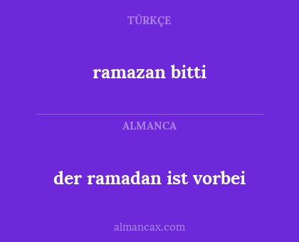 ramazan bitti - der ramadan ist vorbei