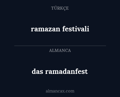 das ramadanfest - ramazan festivali