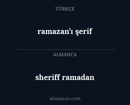 sheriff ramadan - ramazan’ı şerif